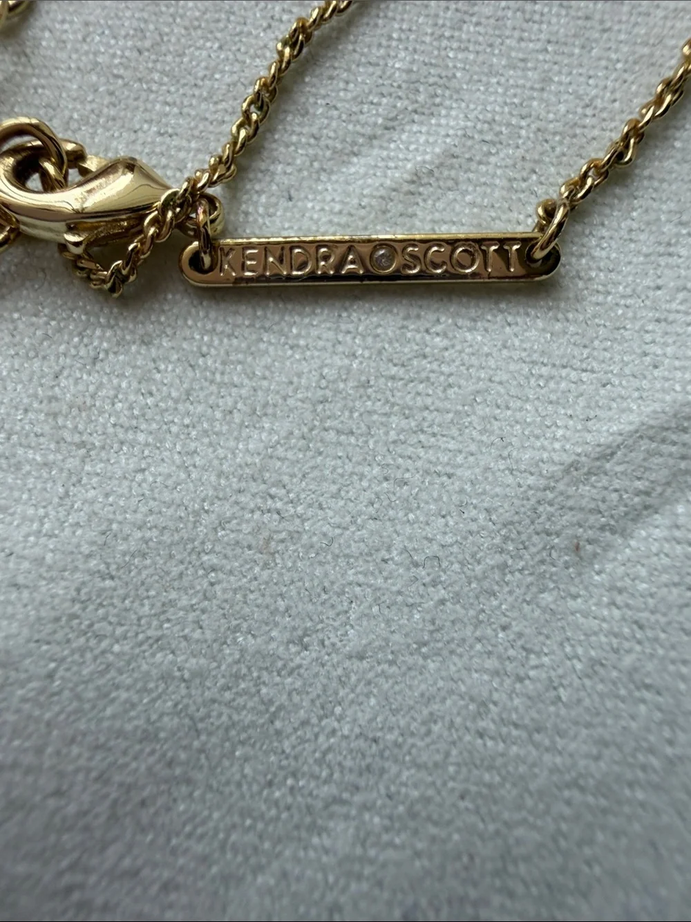 Kendra Scott Gold Layered Triangle Pendant Necklace with Clear Stone